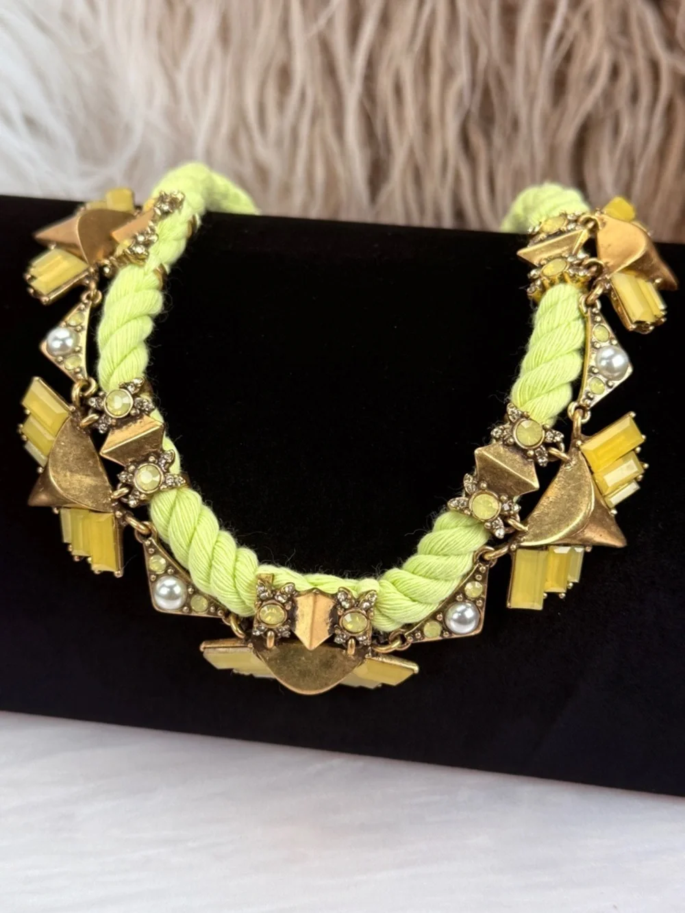 NWT green and brass tones, J.Crew costume necklace